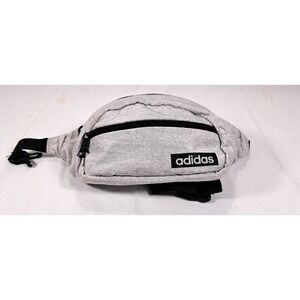Adidas Waist Bag Fanny Pack Heather Grey Jersey Logo Adjustable Strap Streetwear